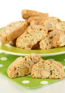 aromatik Çerezler cantuccini üzerinde beyaz izole