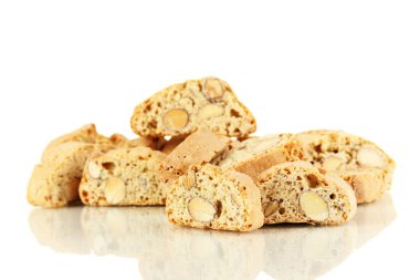 aromatik Çerezler cantuccini üzerinde beyaz izole
