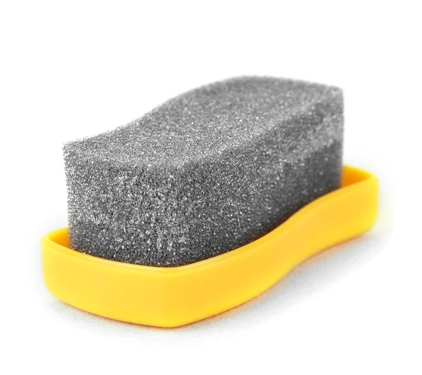 Shoe shine sponge, on color background — Stock Photo, Image