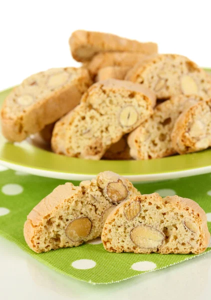 Aromatiska cookies cantuccini isolerad på vit — Stockfoto