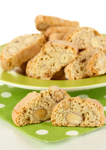 Aromatické sušenky cantuccini izolované na bílém — Stock fotografie