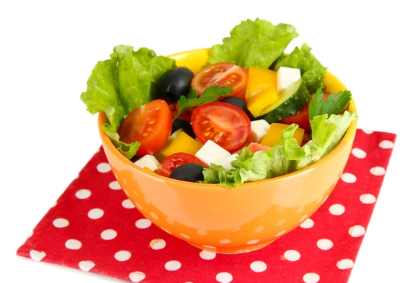 Tasty Greek salad isolated on white — Stock Photo, Image