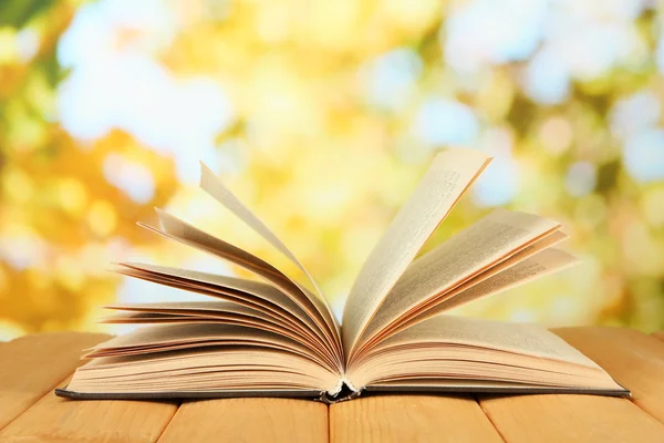 Opened book on bright background — Stock Photo, Image