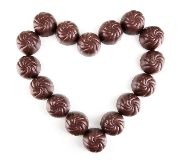 Chocolade snoepjes geïsoleerd op wit — Stockfoto