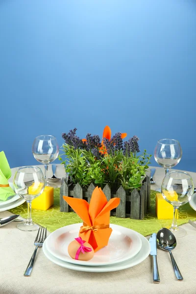 Velikonoční tabulky nastavení barvy pozadí — Stock fotografie
