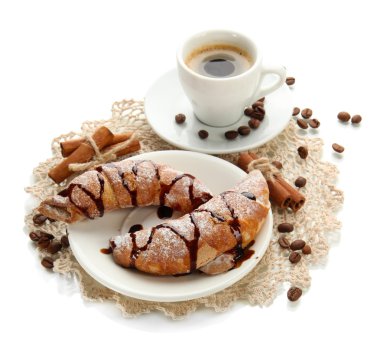 Whit üzerinde izole ışık lezzetli bir kahvaltı,