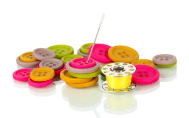 parlak renkli düğmeler üzerinde beyaz izole