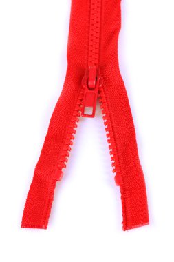 fermuar beyaz üzerine izole