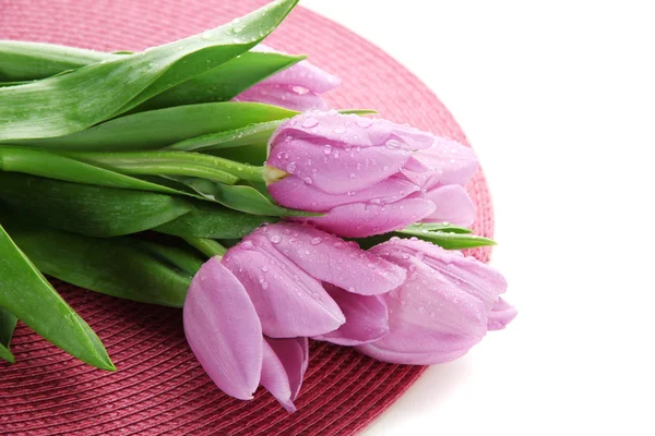 Smuk buket lilla tulipaner, isoleret på hvid - Stock-foto