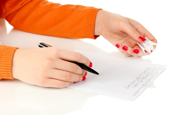 Escrever exame isolado em branco — Fotografia de Stock