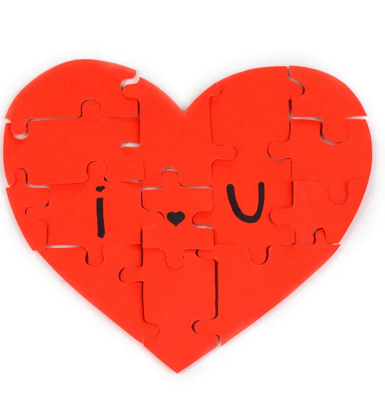 Puzzles in form of heart with words I — Stock Photo, Image