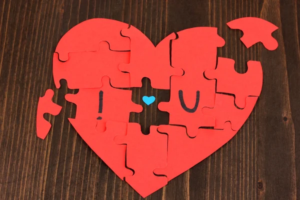 Puzzles in form of heart with words I — Stock Photo, Image