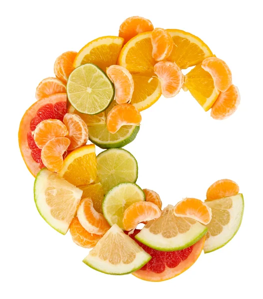 Productos que contienen vitamina C aislada en blanco — Foto de Stock