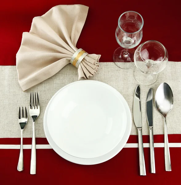 Holiday table setting, close up — Stock Photo, Image