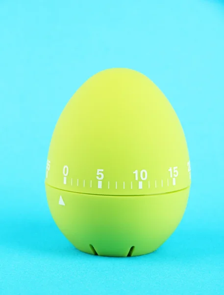 Green egg timer, on color background — Stock Photo, Image