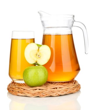 tam cam ve elma suyu ve elma isolted beyaz şişe