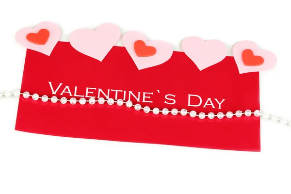 Greeting card for Valentine's Day isolated on white — Stock Photo, Image