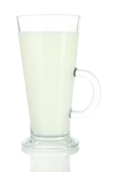 Vaso de leche aislado en blanco —  Fotos de Stock