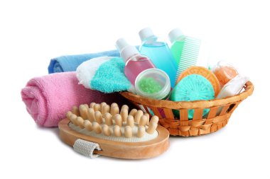 hotel kozmetik seti üzerinde beyaz izole