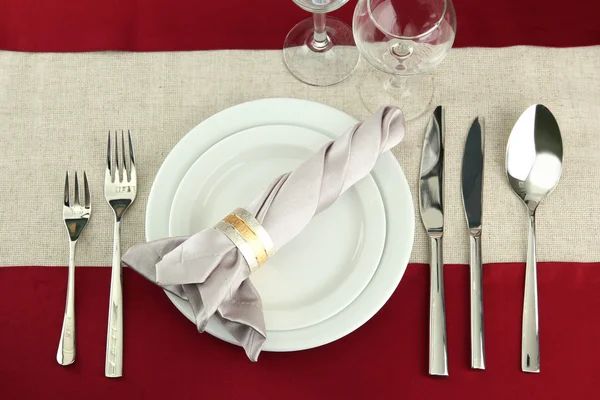 Holiday table setting, close up — Stock Photo, Image