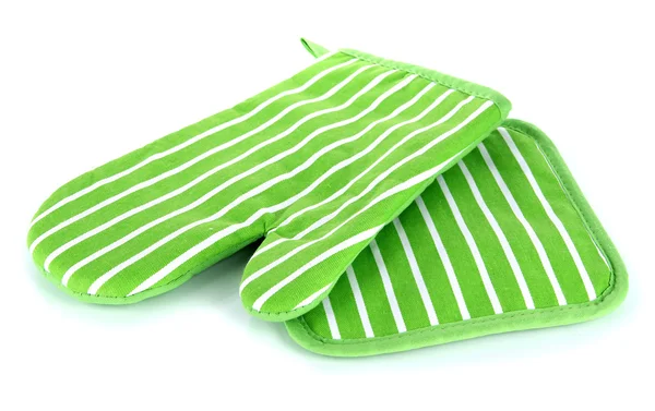 Potholder verde isolato su bianco — Foto Stock