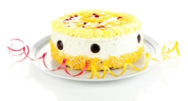 beyaz izole lezzetli kek