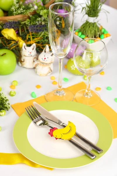 Serving Easter table close-up — Stock Photo, Image