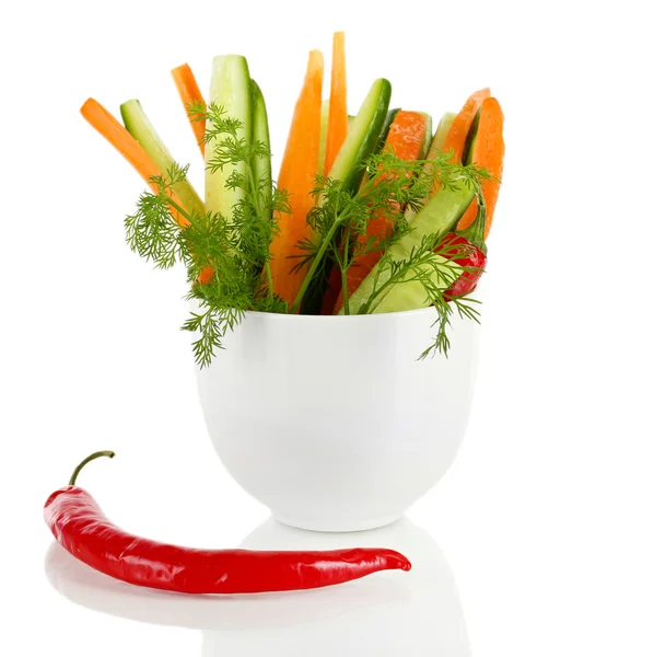Míchané syrové zeleniny hole izolované na bílém — Stock fotografie