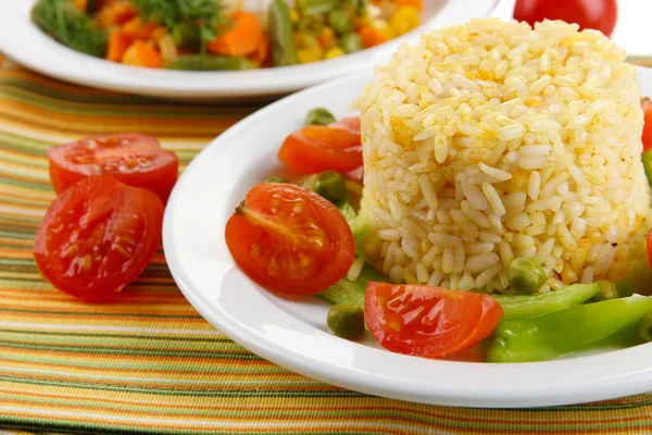 Delicious risotto with vegetables, close up — Stock Photo, Image