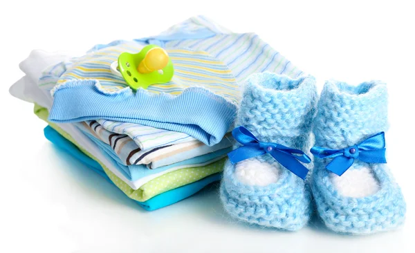 Montón de ropa de bebé aislada en blanco —  Fotos de Stock