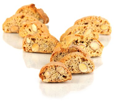 aromatik Çerezler cantuccini üzerinde beyaz izole
