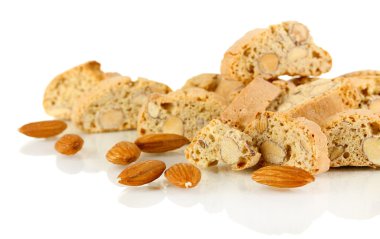 aromatik Çerezler cantuccini üzerinde beyaz izole