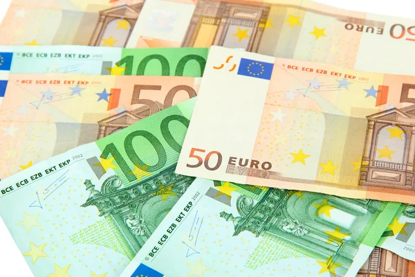 Euro-Banknoten aus nächster Nähe — Stockfoto