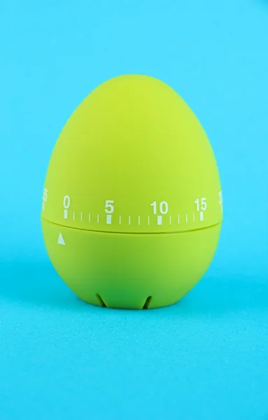 Green egg timer, on color background — Stock Photo, Image
