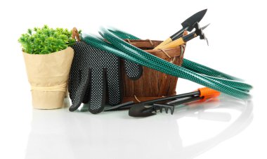 bahçe araçları beyaz üzerinde izole