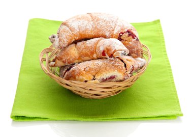 tat kruvasan whit üzerinde izole sepeti