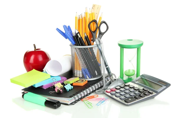 School and office supplies isolated on white — Stock Photo, Image