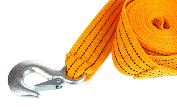 Tow rope for car isolated on white — Stock Photo, Image