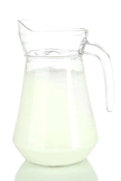 Pitcher of milk isolated on white — Stock Photo, Image