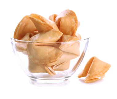 servet çerezleri üzerinde beyaz izole kase,