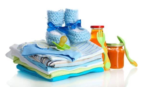 Pile of baby clothes isolated on white — Stock Photo, Image