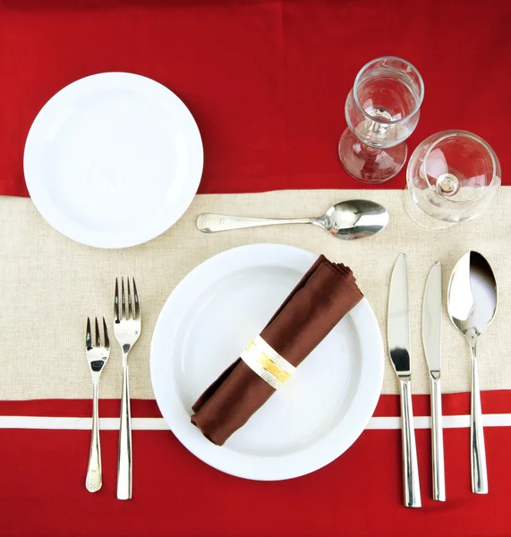 Holiday table setting, close up — Stock Photo, Image