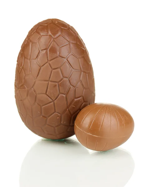 Chocolate eggs isolated on white — Stock Photo, Image