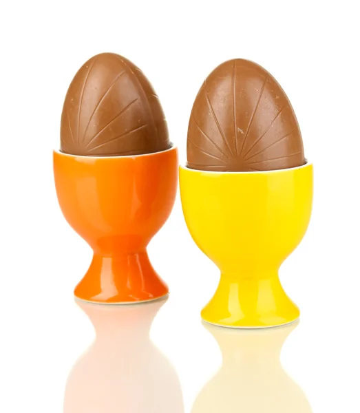 Huevos de chocolate aislados en blanco — Foto de Stock