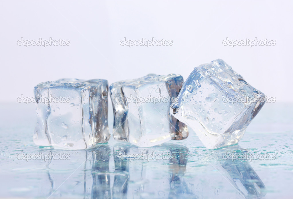 Ice on light background
