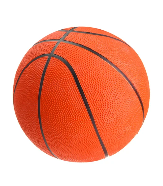 Basketbol üzerinde beyaz izole bir parmak üstünde — Stok fotoğraf