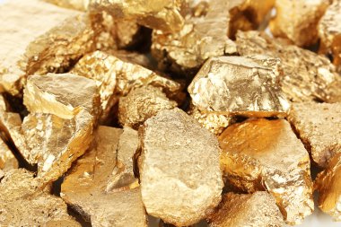 Golden nuggets close-up clipart