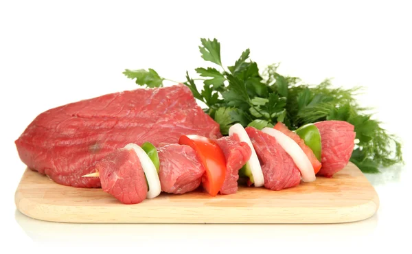 Rohes Rindfleisch isoliert auf weißem — Stockfoto