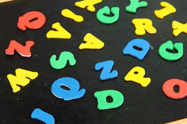 Colorful letters on school board close-up — Stock Photo, Image