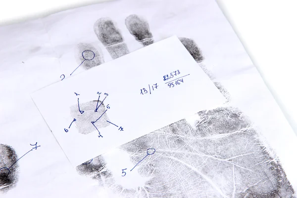 白で隔離される指紋のクローズ アップ — ストック写真